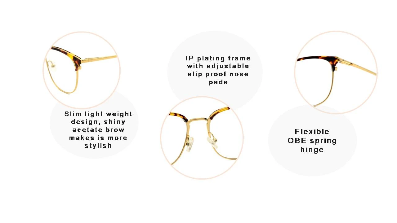 Slim light weight titanium frame with acetate brow